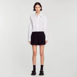 Femme SANDRO Short Taille Haute En Tweed