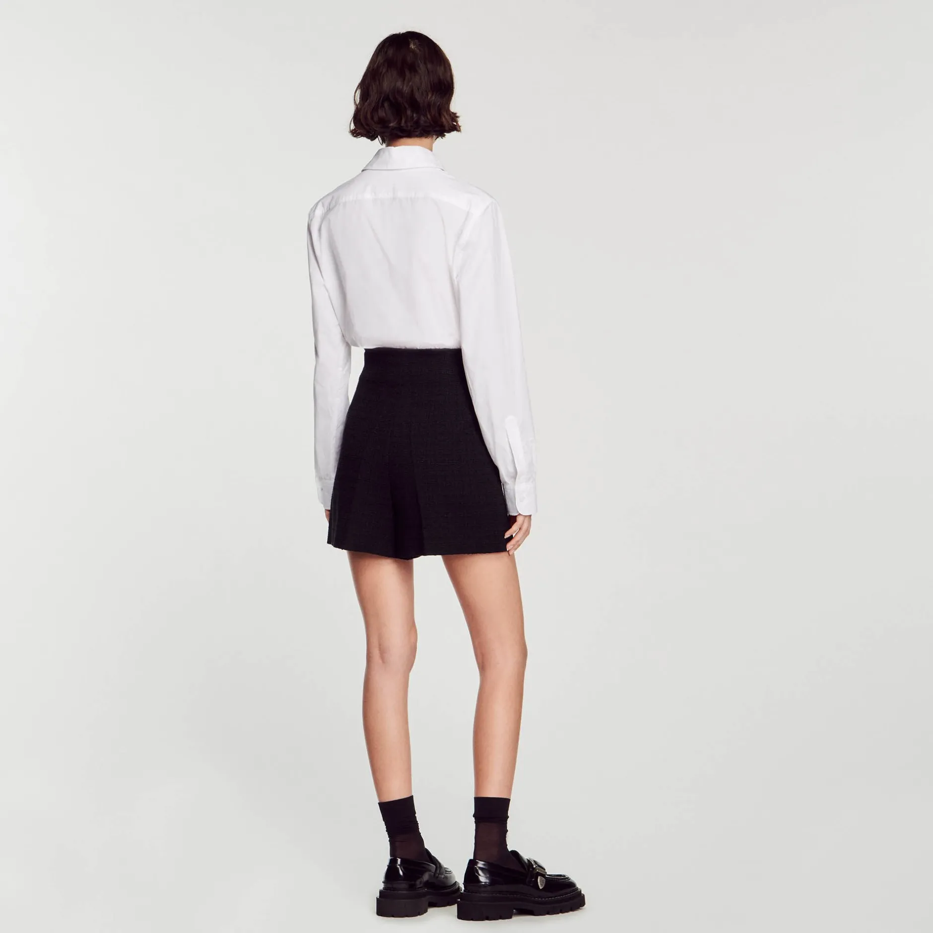 Femme SANDRO Short Taille Haute En Tweed