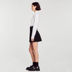 Femme SANDRO Short Taille Haute En Tweed
