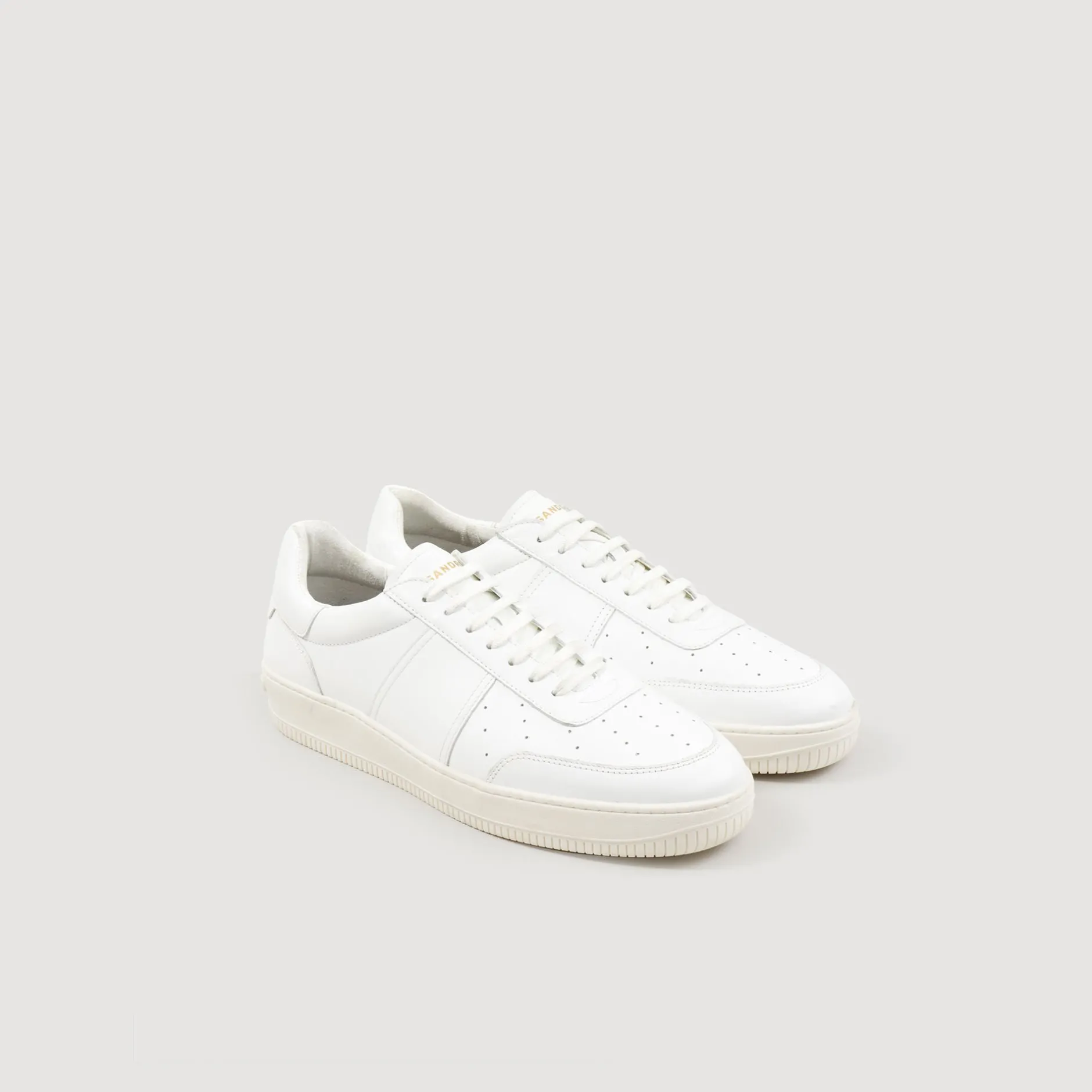 Homme SANDRO Sneakers En Cuir De Tannerie Certifiée