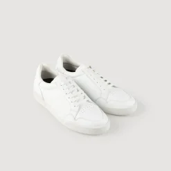 Homme SANDRO Sneakers En Cuir Embossé Square Cross