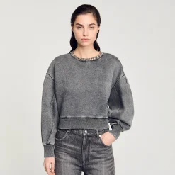 Femme SANDRO Sweat à Col Bijoux