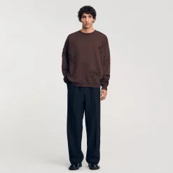 Homme SANDRO Sweatshirt Oversize Fleurs
