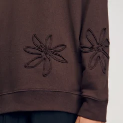 Homme SANDRO Sweatshirt Oversize Fleurs