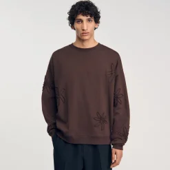 Homme SANDRO Sweatshirt Oversize Fleurs