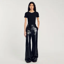 Femme SANDRO Tee-shirt à Galon Strassé
