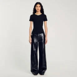 Femme SANDRO Tee-shirt à Galon Strassé