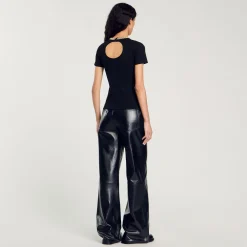 Femme SANDRO Tee-shirt à Galon Strassé