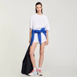 Femme SANDRO Tee-shirt Court Brodé France