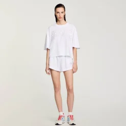 Femme SANDRO Tee-shirt Court Brodé France