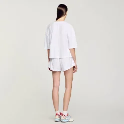 Femme SANDRO Tee-shirt Court Brodé France