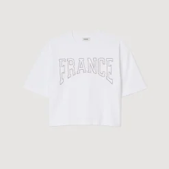Femme SANDRO Tee-shirt Court Brodé France