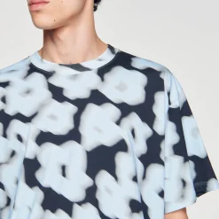 Homme SANDRO Tee-shirt En Coton Imprimé Fleurs Floues