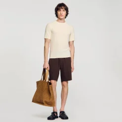 Homme SANDRO Tee-shirt En Maille Bouclette