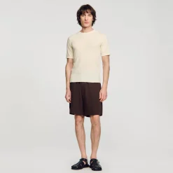 Homme SANDRO Tee-shirt En Maille Bouclette
