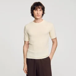 Homme SANDRO Tee-shirt En Maille Bouclette