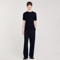 Homme SANDRO Tee-shirt En Maille Fluide