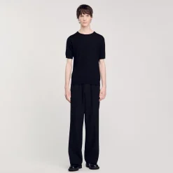 Homme SANDRO Tee-shirt En Maille Fluide