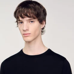 Homme SANDRO Tee-shirt En Maille Fluide