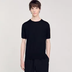 Homme SANDRO Tee-shirt En Maille Fluide