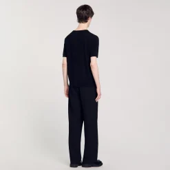Homme SANDRO Tee-shirt En Maille Fluide