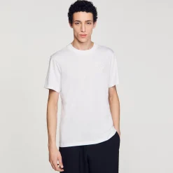 Homme SANDRO Tee-shirt Fleur En Coton