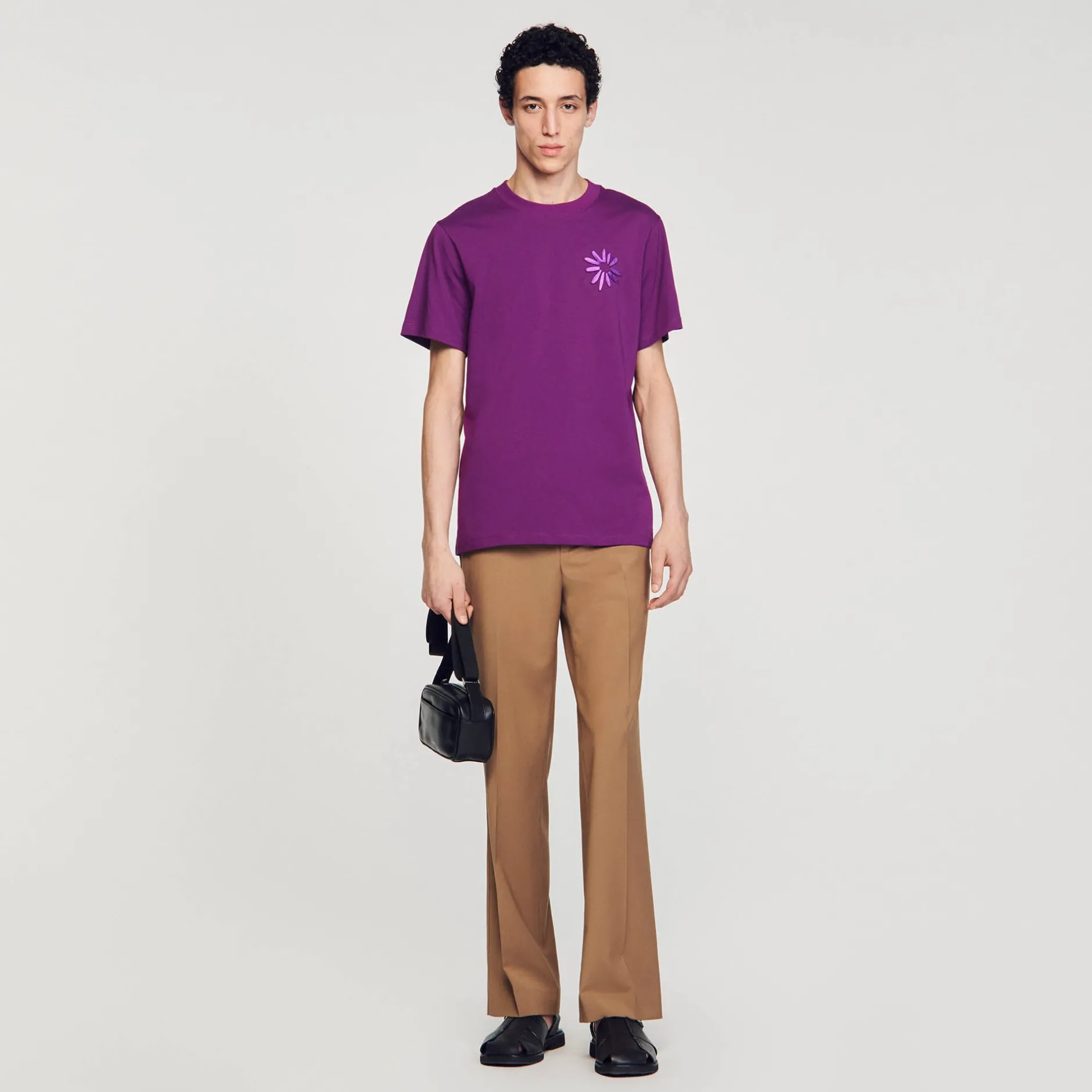Homme SANDRO Tee-shirt Fleur En Coton