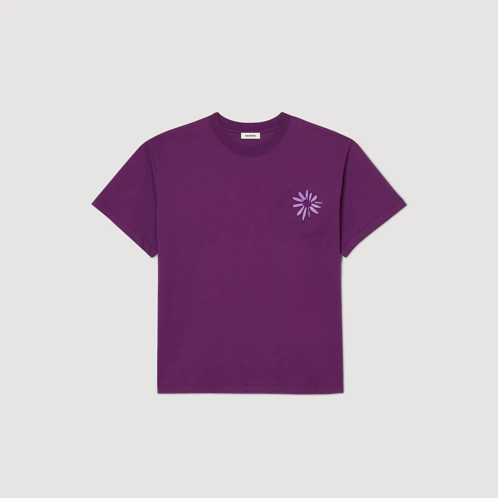 Homme SANDRO Tee-shirt Fleur En Coton