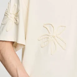 Homme SANDRO Tee-shirt Orné De Fleurs