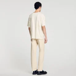 Homme SANDRO Tee-shirt Orné De Fleurs