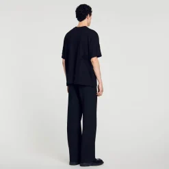 Homme SANDRO Tee-shirt Orné De Fleurs