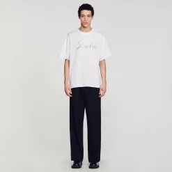 Homme SANDRO Tee-shirt Oversize En Coton