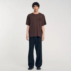 Homme SANDRO Tee-shirt Oversize Fleur
