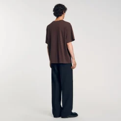Homme SANDRO Tee-shirt Oversize Fleur