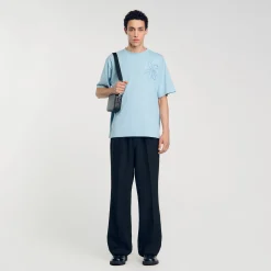 Homme SANDRO Tee-shirt Oversize Fleur