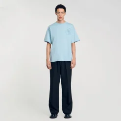 Homme SANDRO Tee-shirt Oversize Fleur