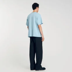Homme SANDRO Tee-shirt Oversize Fleur