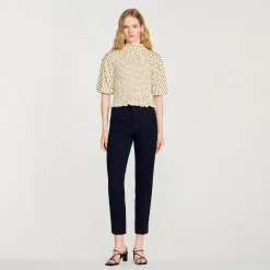 Femme SANDRO Tee-shirt Smocké à Pois
