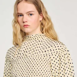 Femme SANDRO Tee-shirt Smocké à Pois