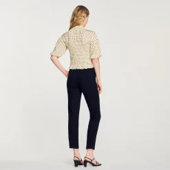Femme SANDRO Tee-shirt Smocké à Pois