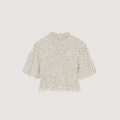 Femme SANDRO Tee-shirt Smocké à Pois