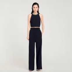 Femme SANDRO Top Court à Strass