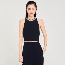 Femme SANDRO Top Court à Strass