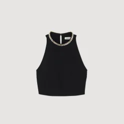 Femme SANDRO Top Court à Strass
