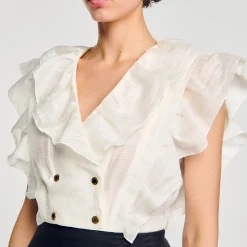 Femme SANDRO Top Court à Volants