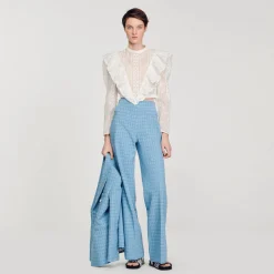 Femme SANDRO Top Court En Broderie Anglaise