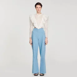 Femme SANDRO Top Court En Broderie Anglaise