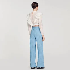 Femme SANDRO Top Court En Broderie Anglaise