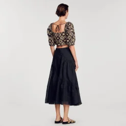 Femme SANDRO Top Court En Broderie Anglaise