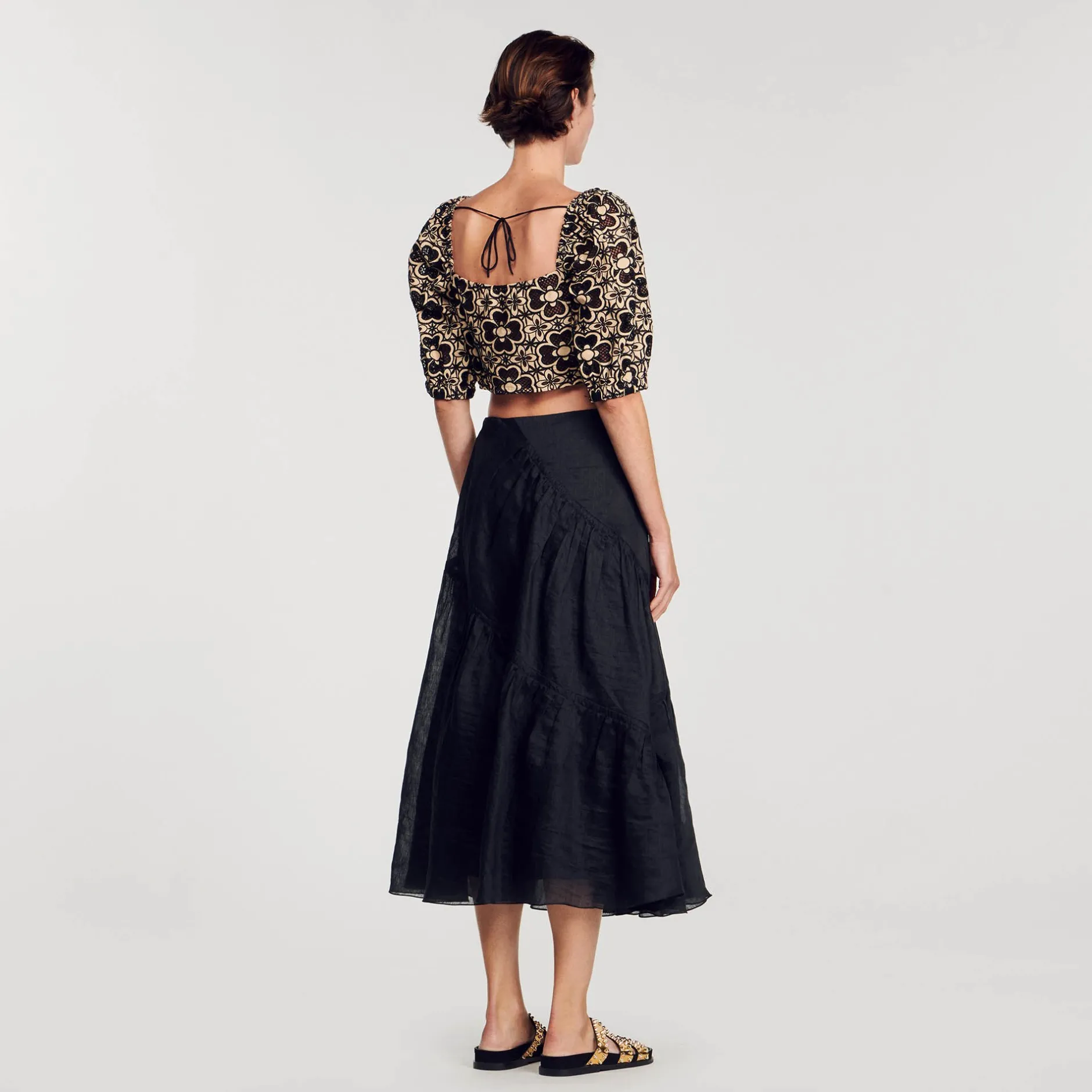 Femme SANDRO Top Court En Broderie Anglaise